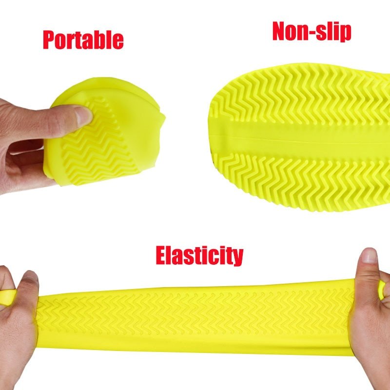 Reusable Silicone Overshoes for Rain & Snow Protection – Foldable Slip-On Boot Covers for Men Women Kids Outdoor Hiking Camping