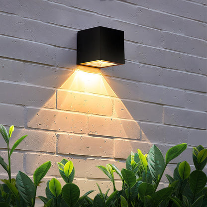 Outdoor Wall Sconce 12W Aluminum Cube Design Black White Up Down Light for Patio Entryway Garden Waterproof IP65
