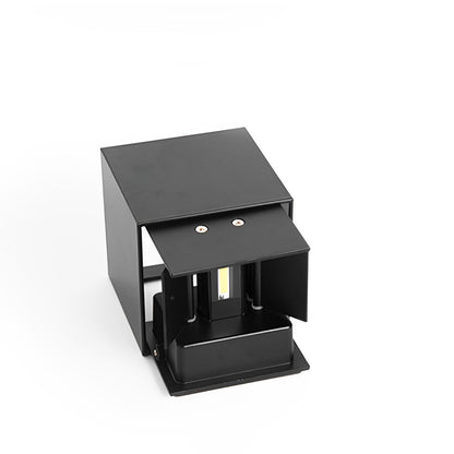 Outdoor Wall Sconce 12W Aluminum Cube Design Black White Up Down Light for Patio Entryway Garden Waterproof IP65