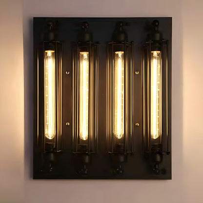 Iron & Glass LED Fixture Vintage Industrial Hardwired Sconce Warm White Light for Hallways Bedrooms Kitchens Bathrooms & Living Spaces