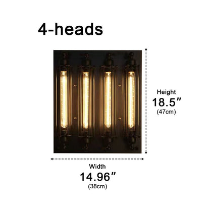 Iron & Glass LED Fixture Vintage Industrial Hardwired Sconce Warm White Light for Hallways Bedrooms Kitchens Bathrooms & Living Spaces