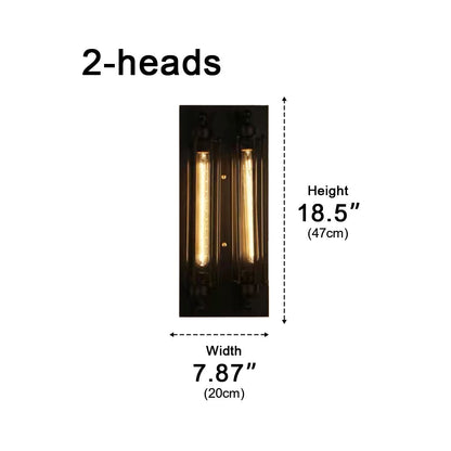 Iron & Glass LED Fixture Vintage Industrial Hardwired Sconce Warm White Light for Hallways Bedrooms Kitchens Bathrooms & Living Spaces