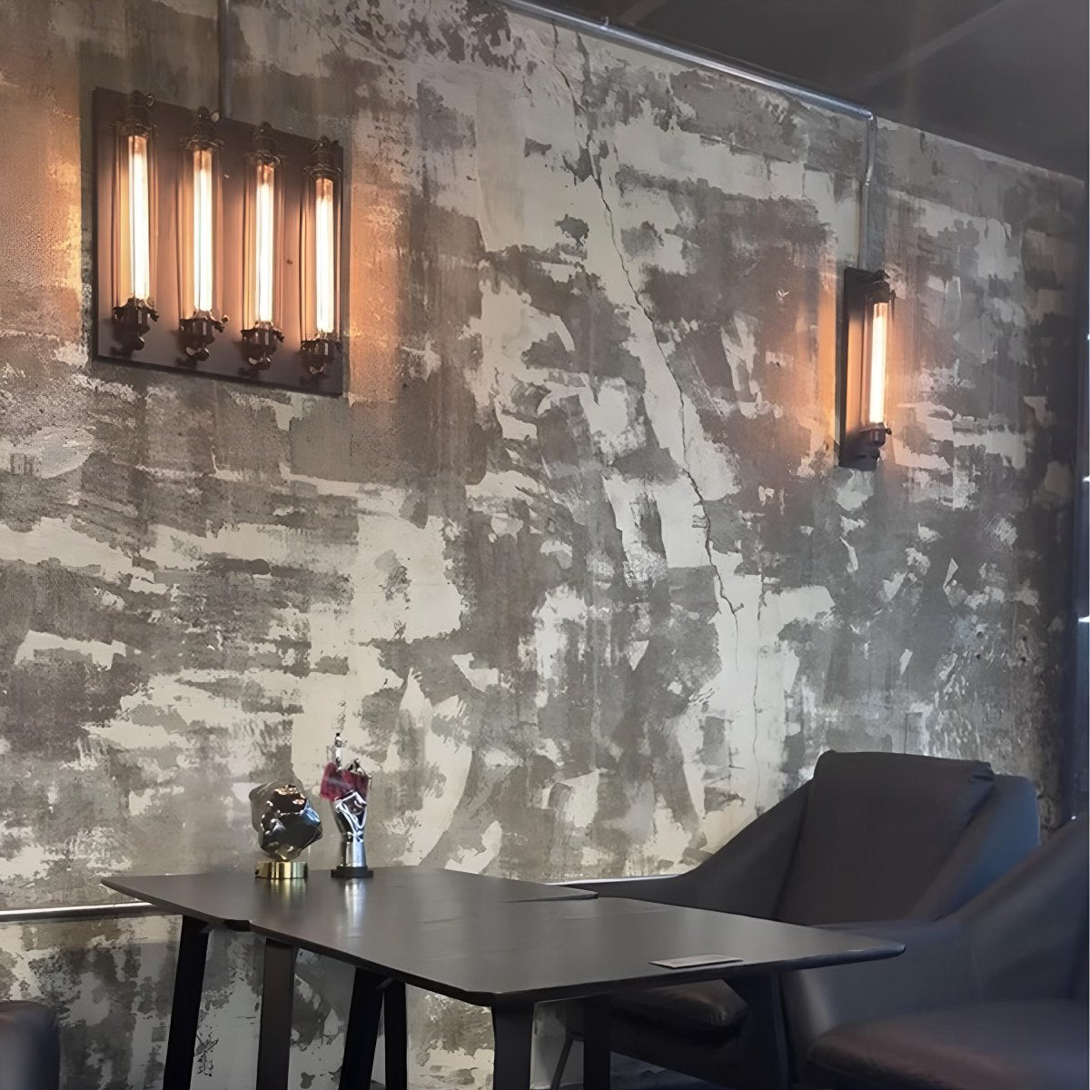 Iron & Glass LED Fixture Vintage Industrial Hardwired Sconce Warm White Light for Hallways Bedrooms Kitchens Bathrooms & Living Spaces