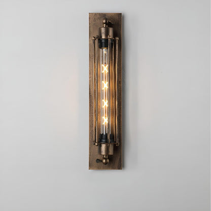 Iron & Glass LED Fixture Vintage Industrial Hardwired Sconce Warm White Light for Hallways Bedrooms Kitchens Bathrooms & Living Spaces