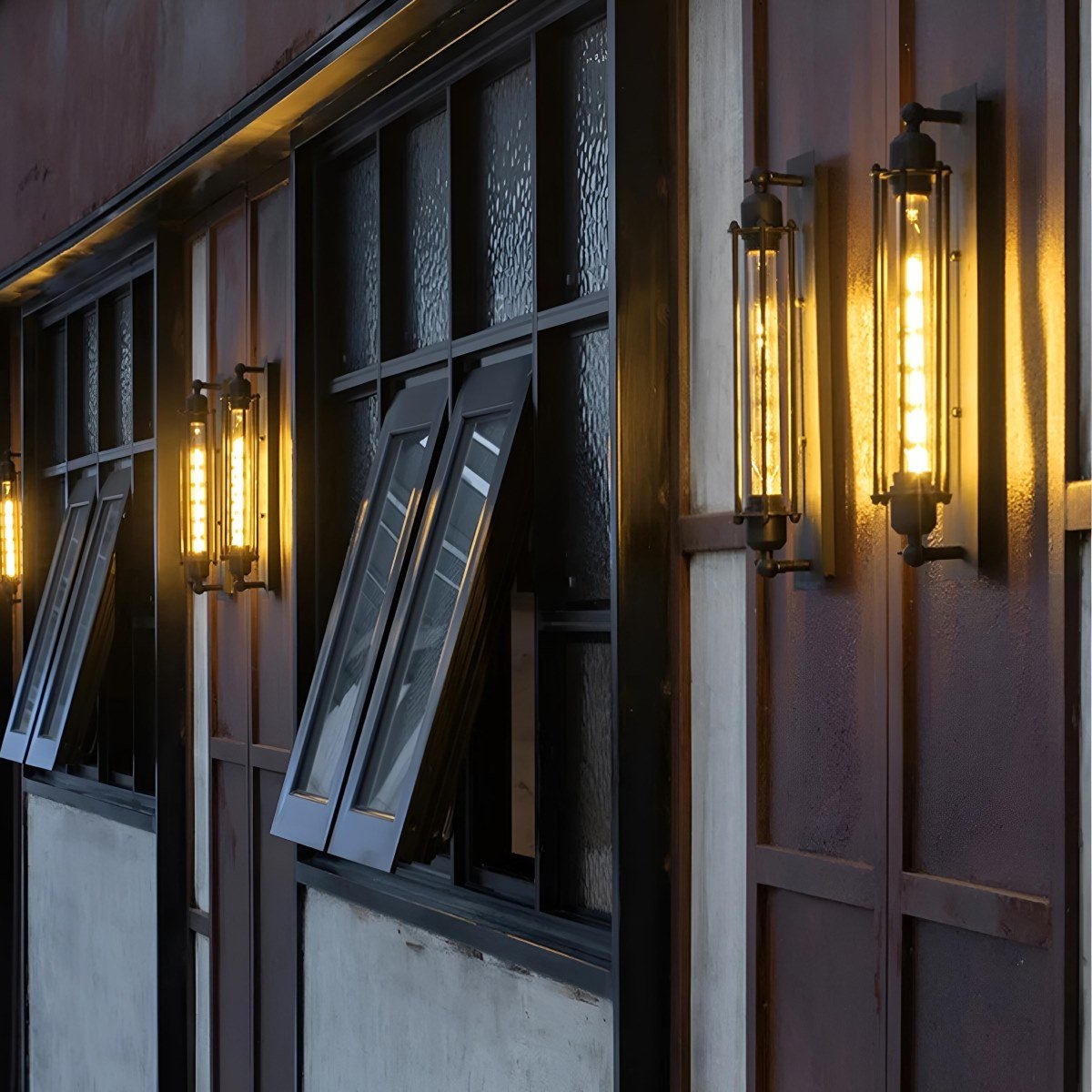 Iron & Glass LED Fixture Vintage Industrial Hardwired Sconce Warm White Light for Hallways Bedrooms Kitchens Bathrooms & Living Spaces