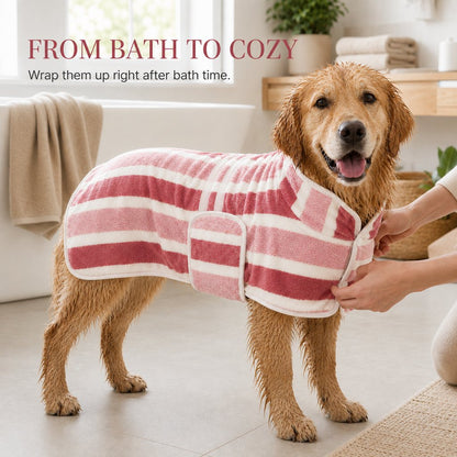 Ortekor Wearable Microfiber Dog Drying Towel – Hands-Free Post-Bath & Rainy-Day Wrap for Wet Fur & Drips