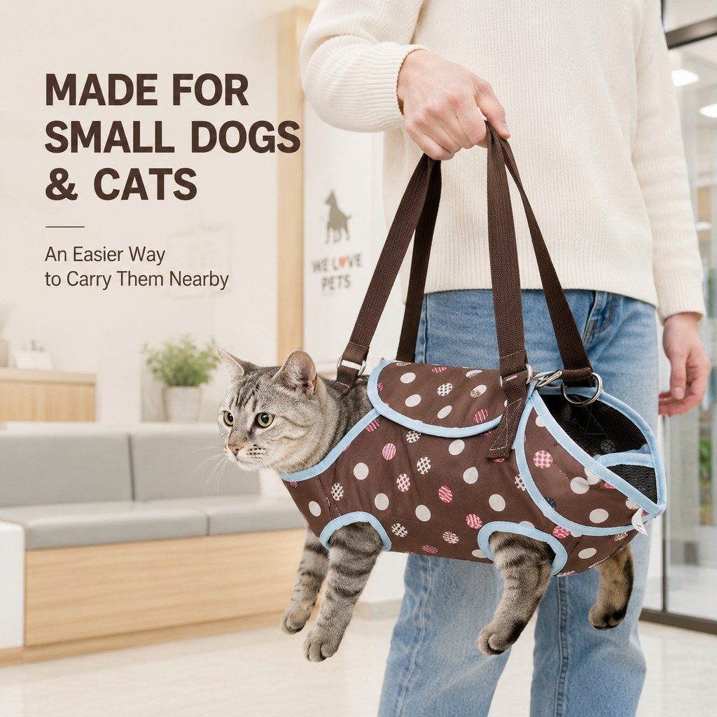 Ortekor Wearable Pet Carrier Harness for Small Dogs & Cats - Hands-Free Carry for Vet Visits & Short Outings