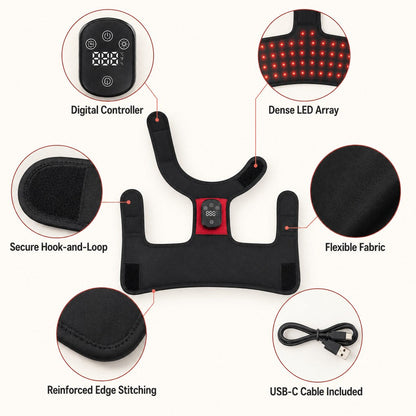 Ortekor Wearable Red & Near-Infrared Hip Wrap for Dogs - Hands-Free At-Home Hip-Area Light Care