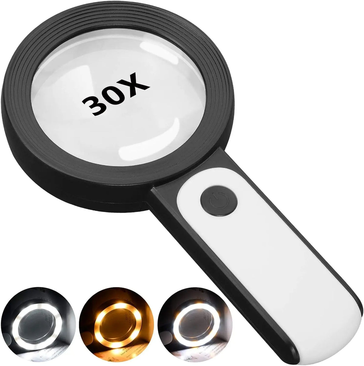 Precision Magnifying Glass | 30x Handheld Magnifier with LED Lighting for Detailed Observation