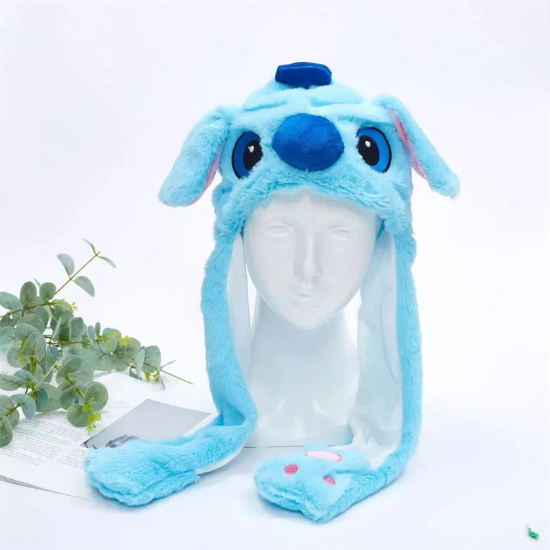 Plush Animal Hat with Squeezable Ears That Move — Soft Costume Cap for Kids & Adults | Cosplay Party Accessory Winter Beanie | Fun Gift