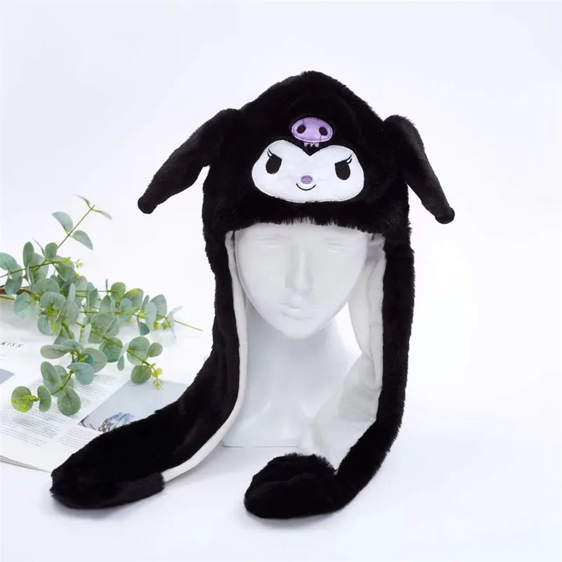 Plush Animal Hat with Squeezable Ears That Move — Soft Costume Cap for Kids & Adults | Cosplay Party Accessory Winter Beanie | Fun Gift