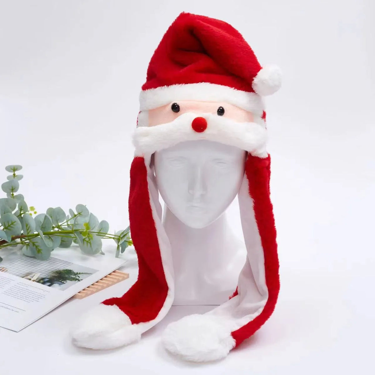 Plush Animal Hat with Squeezable Ears That Move — Soft Costume Cap for Kids & Adults | Cosplay Party Accessory Winter Beanie | Fun Gift