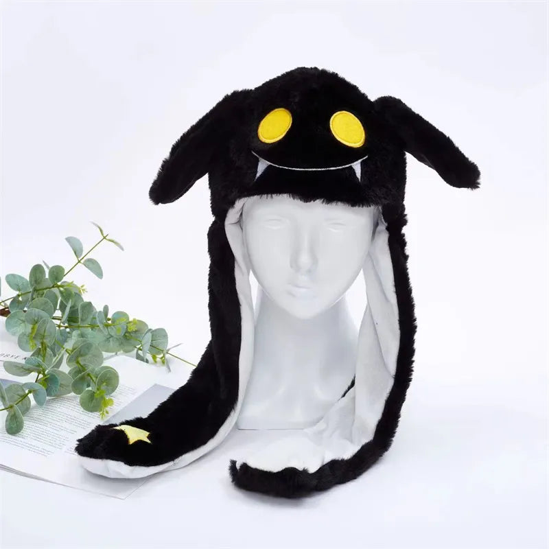 Plush Animal Hat with Squeezable Ears That Move — Soft Costume Cap for Kids & Adults | Cosplay Party Accessory Winter Beanie | Fun Gift