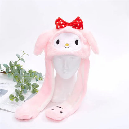 Plush Animal Hat with Squeezable Ears That Move — Soft Costume Cap for Kids & Adults | Cosplay Party Accessory Winter Beanie | Fun Gift