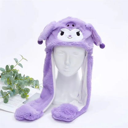 Plush Animal Hat with Squeezable Ears That Move — Soft Costume Cap for Kids & Adults | Cosplay Party Accessory Winter Beanie | Fun Gift