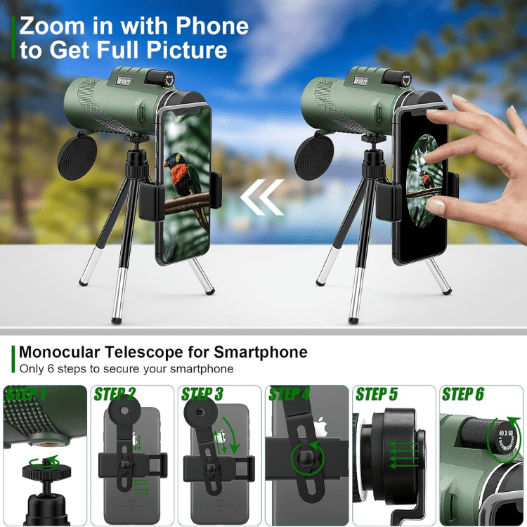 Compact 600x Zoom Monocular with HD Lens – Lightweight Scope for Travel, Hiking & Wildlife