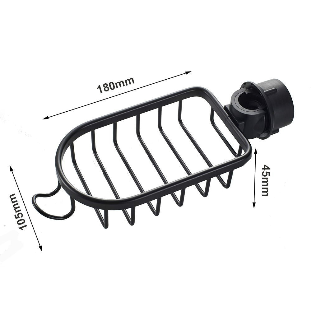 Wall-Mount Soap Holder with Drainage Tray for Shower & Bathroom, No-Drill Adhesive Install, Aluminum Quick-Dry Organizer Caddy