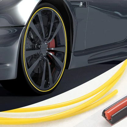 Adhesive Wheel Rim Guard Strip – Rubber Edge Protector Tape for Car Rims, Curb Rash Prevention, 26 ft Roll, DIY Install, Universal Fit for