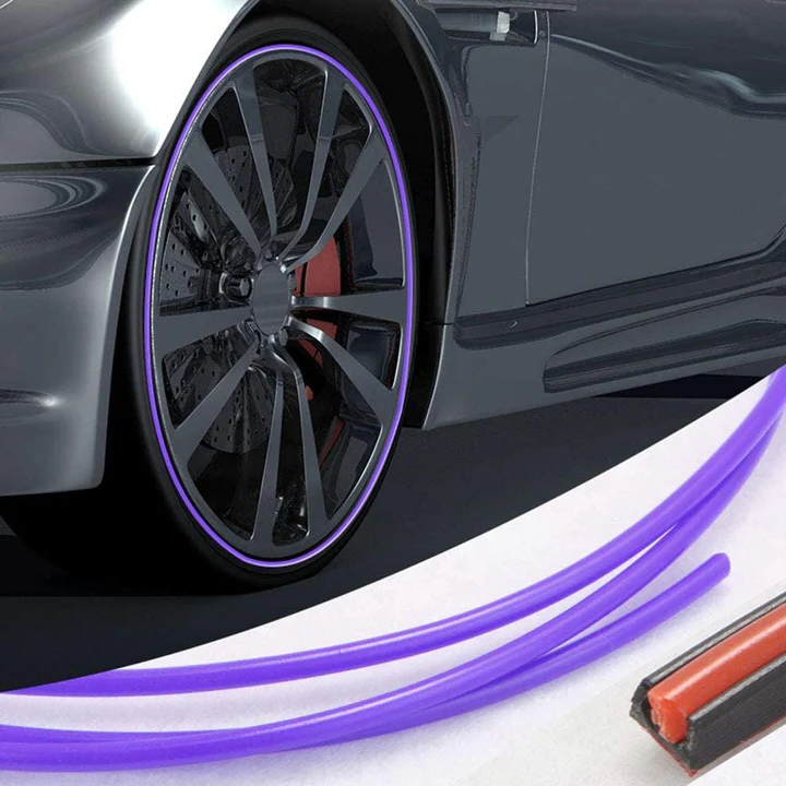 Adhesive Wheel Rim Guard Strip – Rubber Edge Protector Tape for Car Rims, Curb Rash Prevention, 26 ft Roll, DIY Install, Universal Fit for