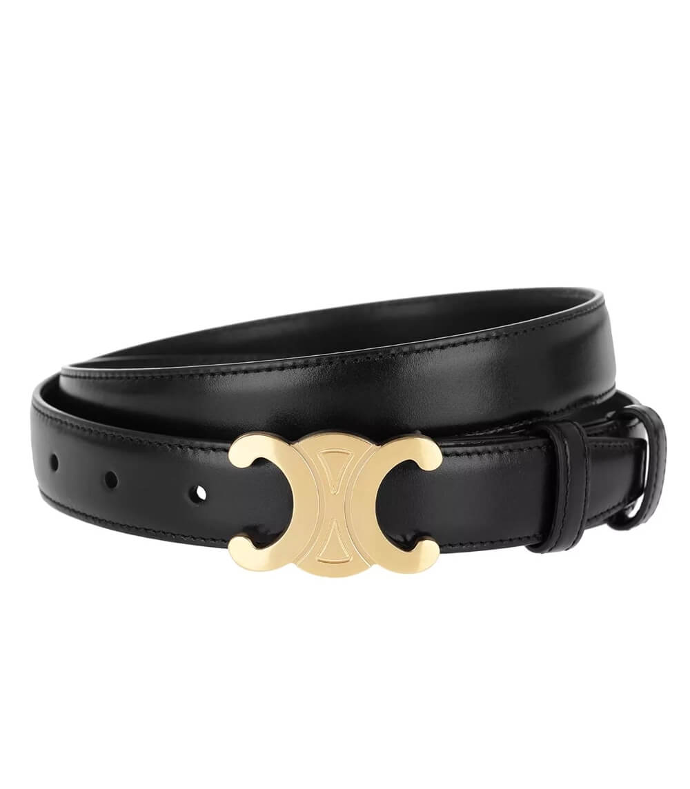 Vegan Leather Belt with Gold Tone Logo Buckle, Vintage Black Leather Belt, Brown Dress Belt for Casual and Formal Wear