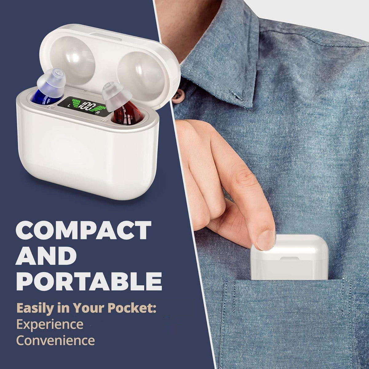 Pure OTC Hearing Aids | Wireless Rechargeable Design with 30-Hour Battery Life for Enhanced Sound Clarity