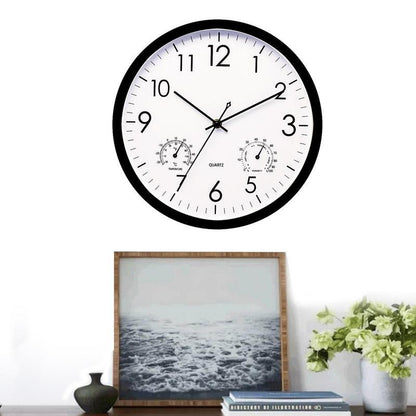 Dual-Display Garden Clock & Thermometer for Patio, Poolside & Yard – All-Weather Metal Design, Large Numbers