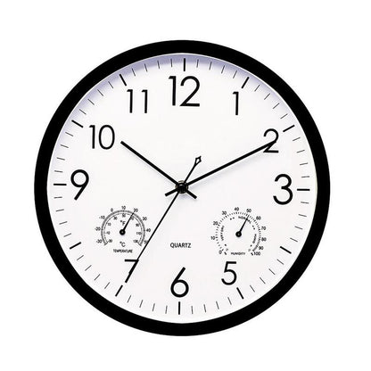 Dual-Display Garden Clock & Thermometer for Patio, Poolside & Yard – All-Weather Metal Design, Large Numbers