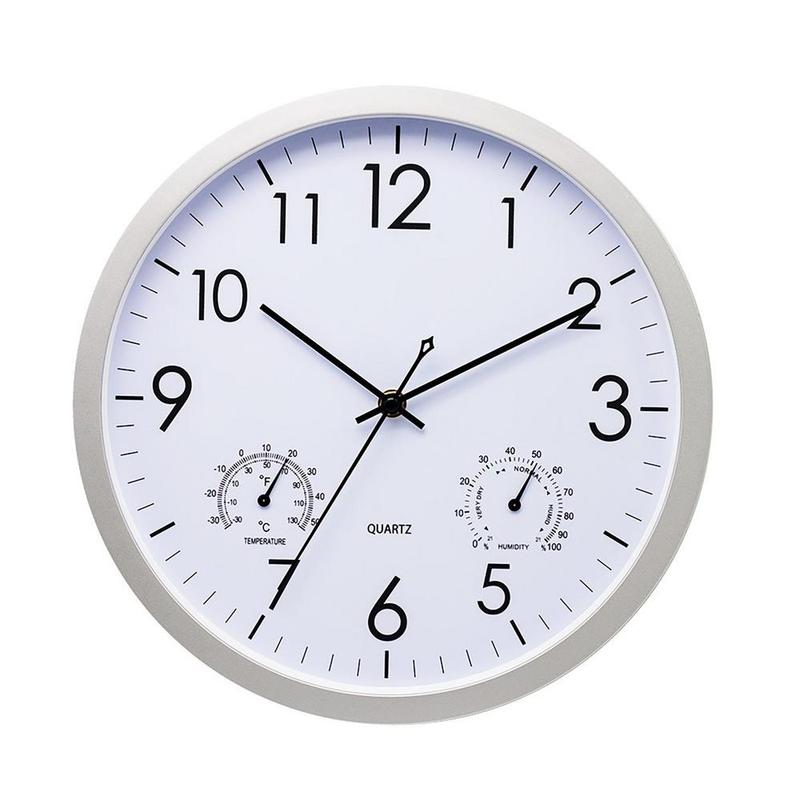 Dual-Display Garden Clock & Thermometer for Patio, Poolside & Yard – All-Weather Metal Design, Large Numbers