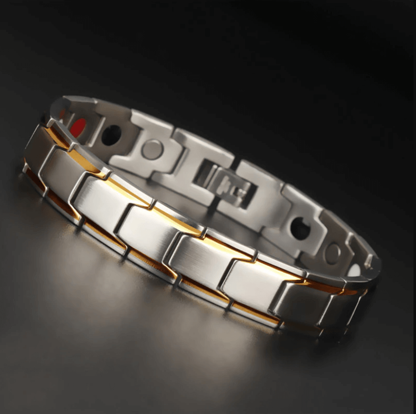 Stainless Steel Wellness Bracelet with Embedded Magnets for Daily Comfort & Style | Men's & Women's Accessory for Active Living