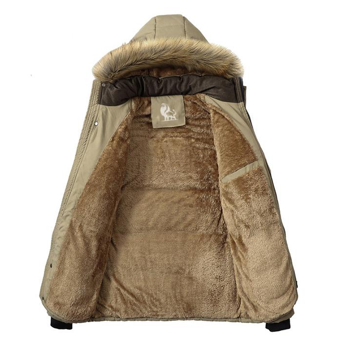 Men's Heavyweight Winter Parka with Removable Hood – Windproof Waterproof Fleece-Lined Jacket for Cold Weather