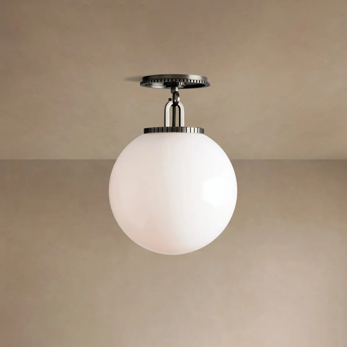 Globe Ceiling Light Fixture Steel Frame E26 Socket Flush Mount for Living Room Bedroom Hallway Entryway Modern Farmhouse Industrial Lighting
