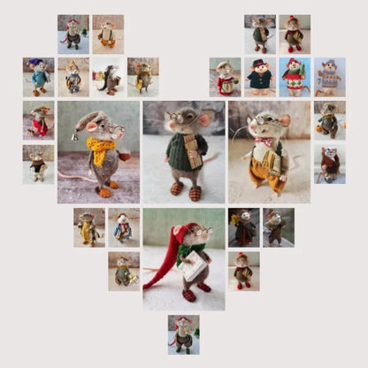 Felted Wool Mouse Figurine – Handmade Artisan Ornament for Christmas Tree, Holiday Mantel Display & Year-Round Shelf Decor