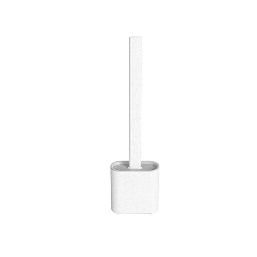 Silicone Toilet Brush with Holder – Quick-Dry Antibacterial Bowl Cleaner for Bathroom – Flexible Bristles Reach Under Rim – Rust-Free