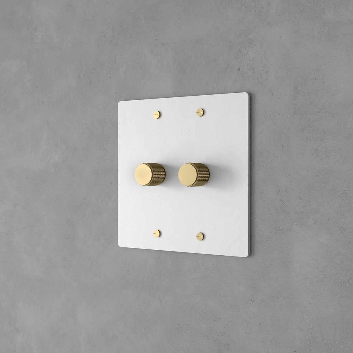 Rotary Light Dimmer Switch with Brass Knob for Stepless Brightness Adjustment in Living Room Bedroom Hallway Contemporary Wall-Mounted Panel