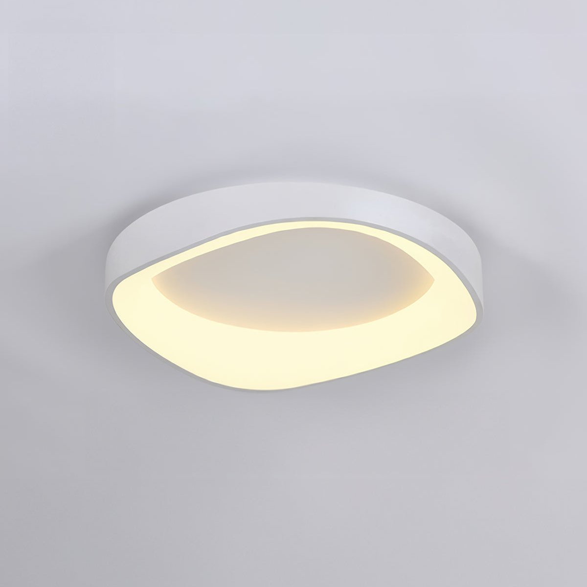 Round Wood Grain Flush Mount LED Light 16-24 Inch Iron Acrylic Fixture for Bedroom Living Room Den Office Scandinavian Minimalist Modern Far