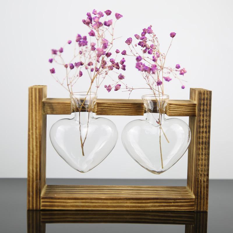 Eternal Heart - Glass & Wood Propagation Vase