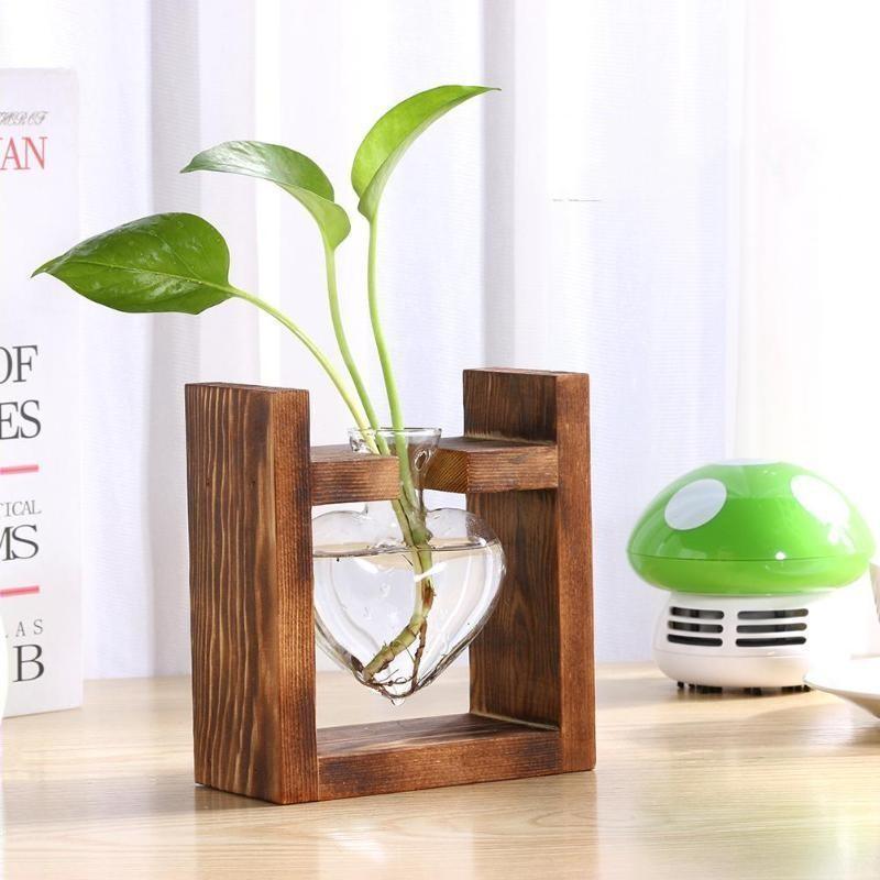 Eternal Heart - Glass & Wood Propagation Vase