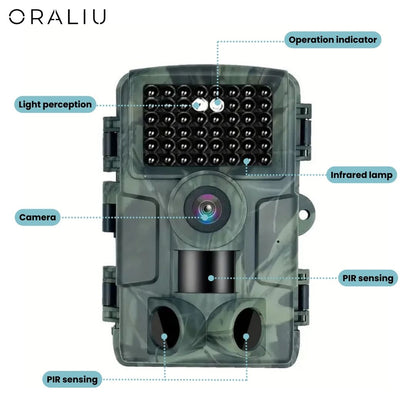 60MP Trail Camera with 4K Video Recording, Night Vision & Smartphone App – Waterproof Wildlife Monitoring System for Hunting, Property