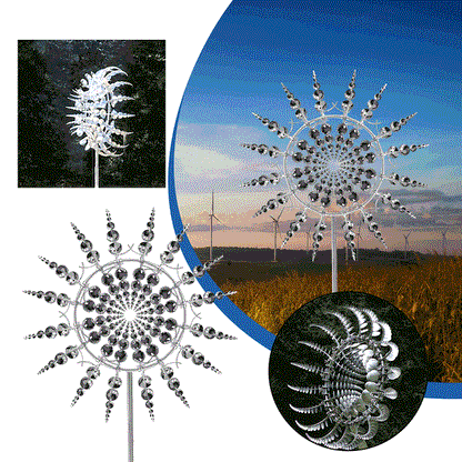 Rotating Garden Wind Spinner Outdoor Metal Sculpture 39 Inch Dual Motion Yard Stake Decor for Lawn Patio Colorful Reflective Kinetic