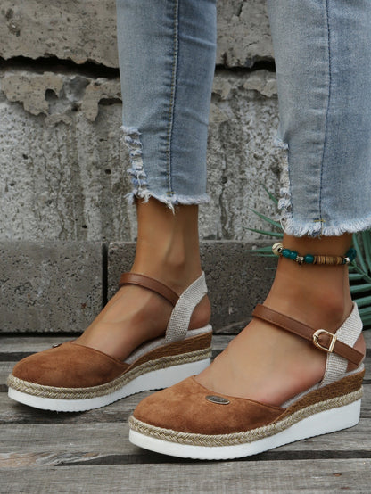 Orthopedic Platform Sandals for Women with Arch Support – Lightweight Espadrille Wedge Slip-On Shoes for All-Day Comfort
