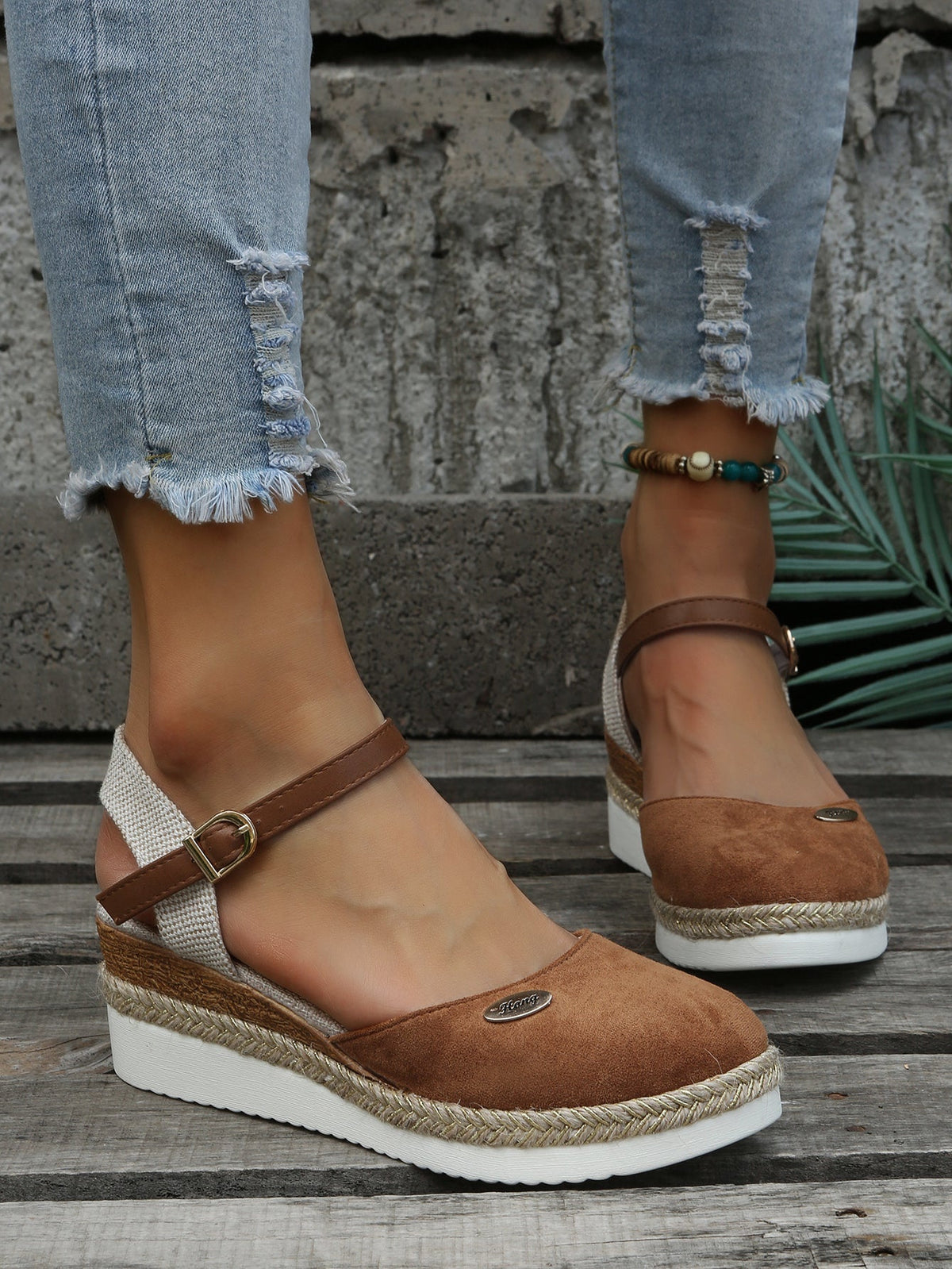 Orthopedic Platform Sandals for Women with Arch Support – Lightweight Espadrille Wedge Slip-On Shoes for All-Day Comfort