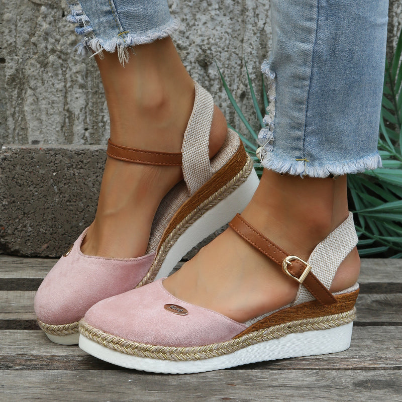Orthopedic Platform Sandals for Women with Arch Support – Lightweight Espadrille Wedge Slip-On Shoes for All-Day Comfort