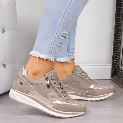 Cushioned Athletic Shoes for Women with Arch Support and Traction Grip Soles – Comfortable Walking Sneakers for Gym Training Running
