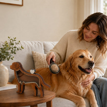 Ortekor Wooden Pet Fur Keepsake Box for Grooming Memories & Pet Loss - Display Their Fur Instead of Hiding It Away