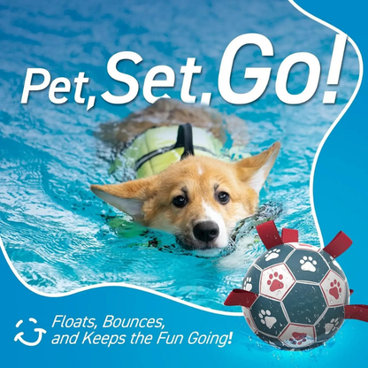 Interactive Dog Toy | Durable Soccer Ball with Mesh Rope Grip | Fun for Outdoor Play