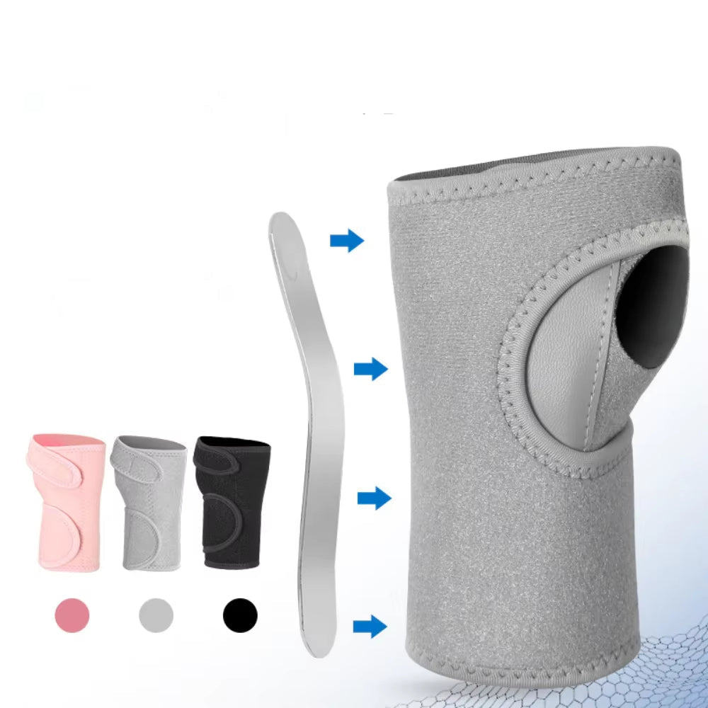Metal-Reinforced Wrist Brace with Adjustable Compression Straps for Carpal Support, Left or Right Hand