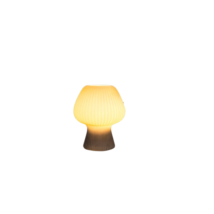 Textured Glass Dome Table Lamp – Retro Mushroom Design, Dimmable LED Accent Light for Nightstand, Desk, Living Room