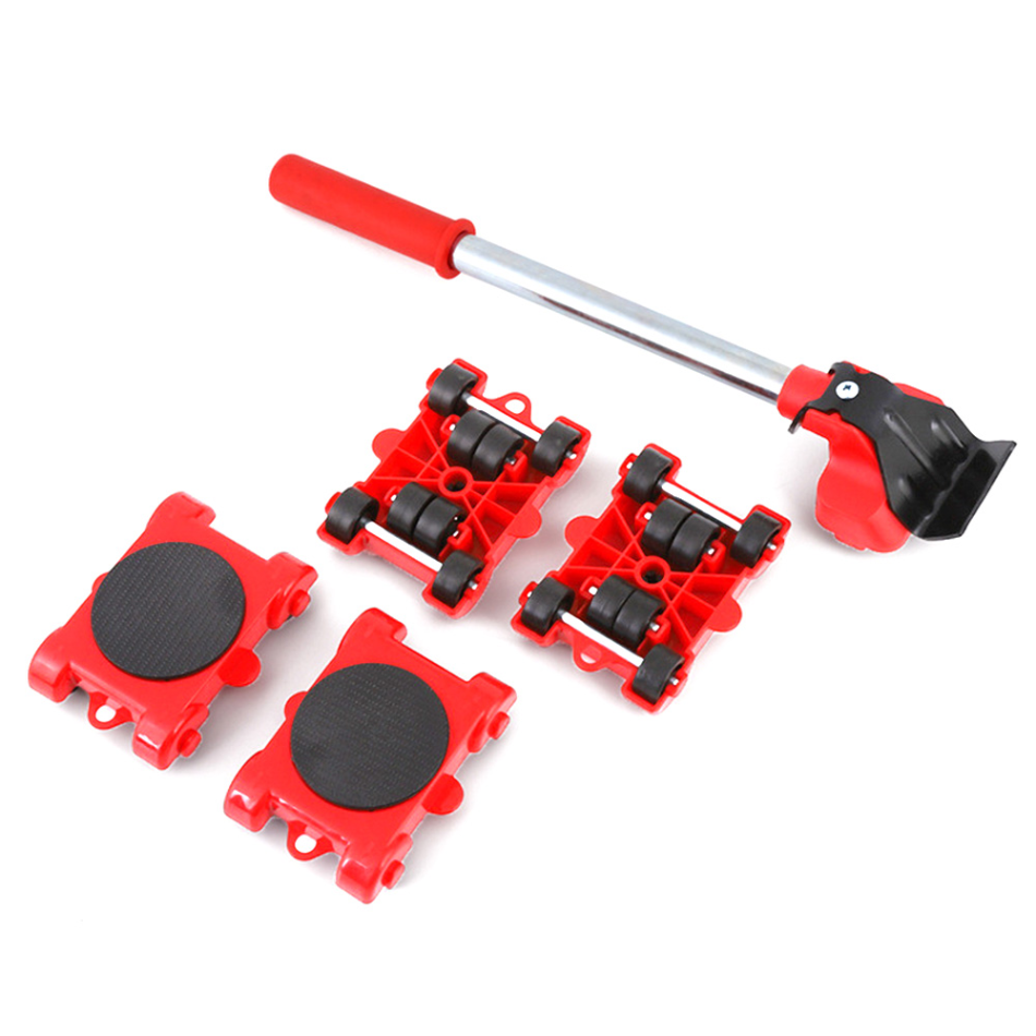 Heavy-Duty Furniture Moving Kit with Lifter Bar & Rolling Pads for Sofas Cabinets Appliances Hardwood Tile Carpet Floors Home Office
