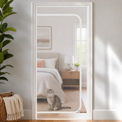 Ortekor Zippered Pet Mesh Door Barrier for Bedrooms & Home Offices - Helps Keep Cats in Designated Rooms Without Closing the Door