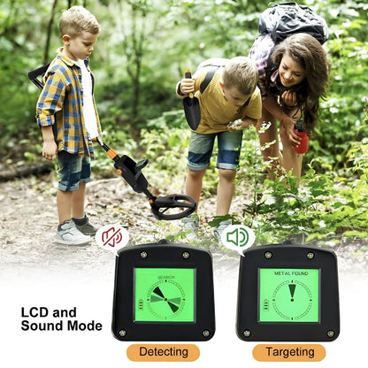 Junior Metal Detector with Waterproof Coil for Kids – Adjustable Treasure Finder with Target ID Mode for Beach, Park & Backyard Adventures